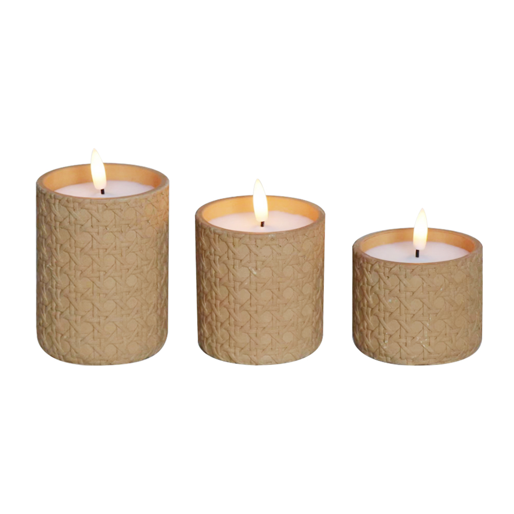 LED realistische vlambatterijcement 3D Wick Candle