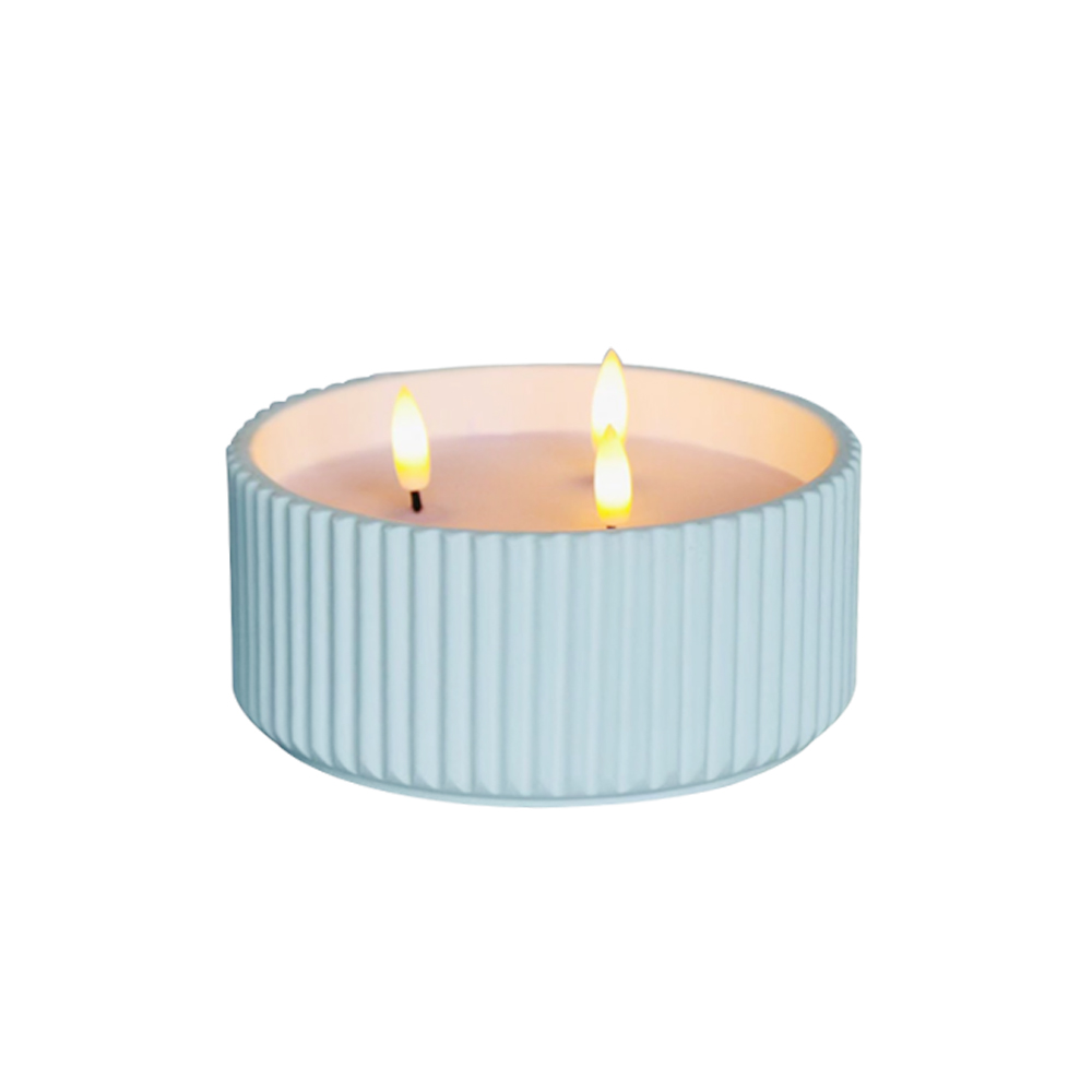 LED Cement 3d Wick Candle met hard streepoppervlak