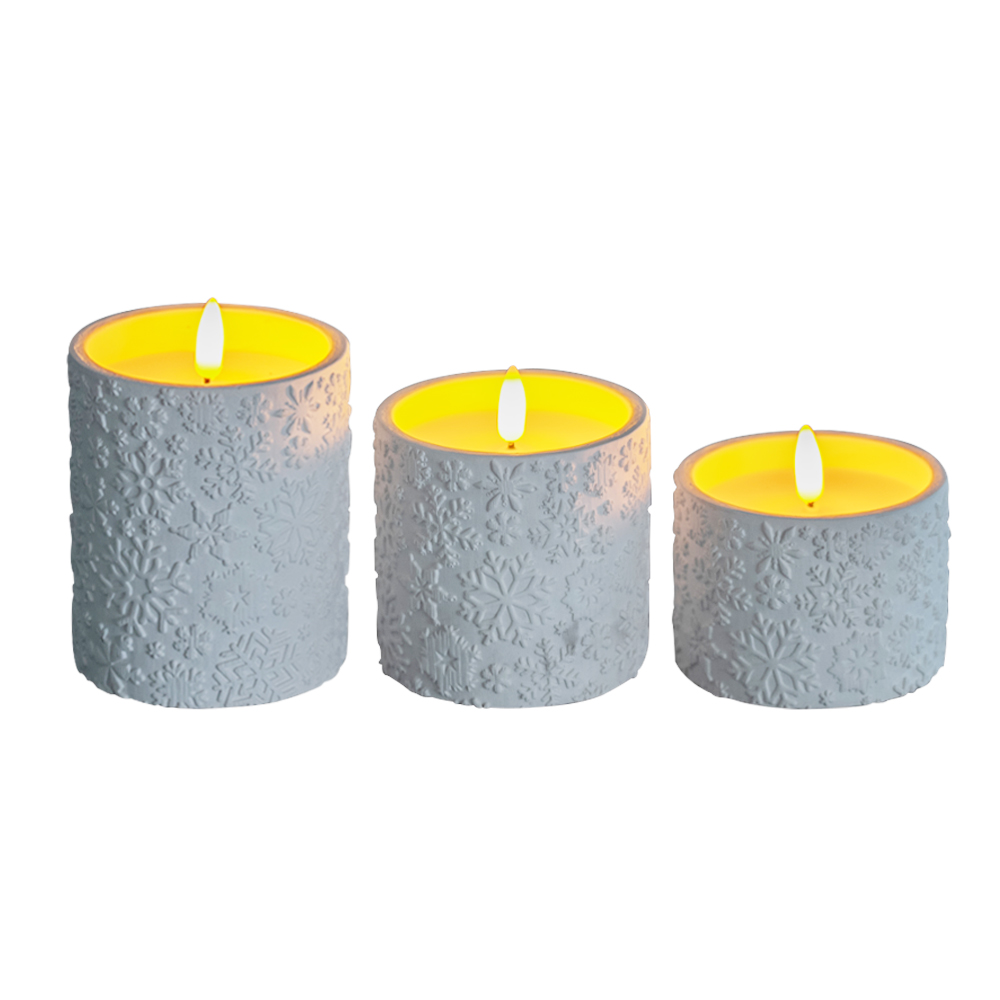 LED 3D Home Decor Battery bediende Flameless Electronic Cement Candle
