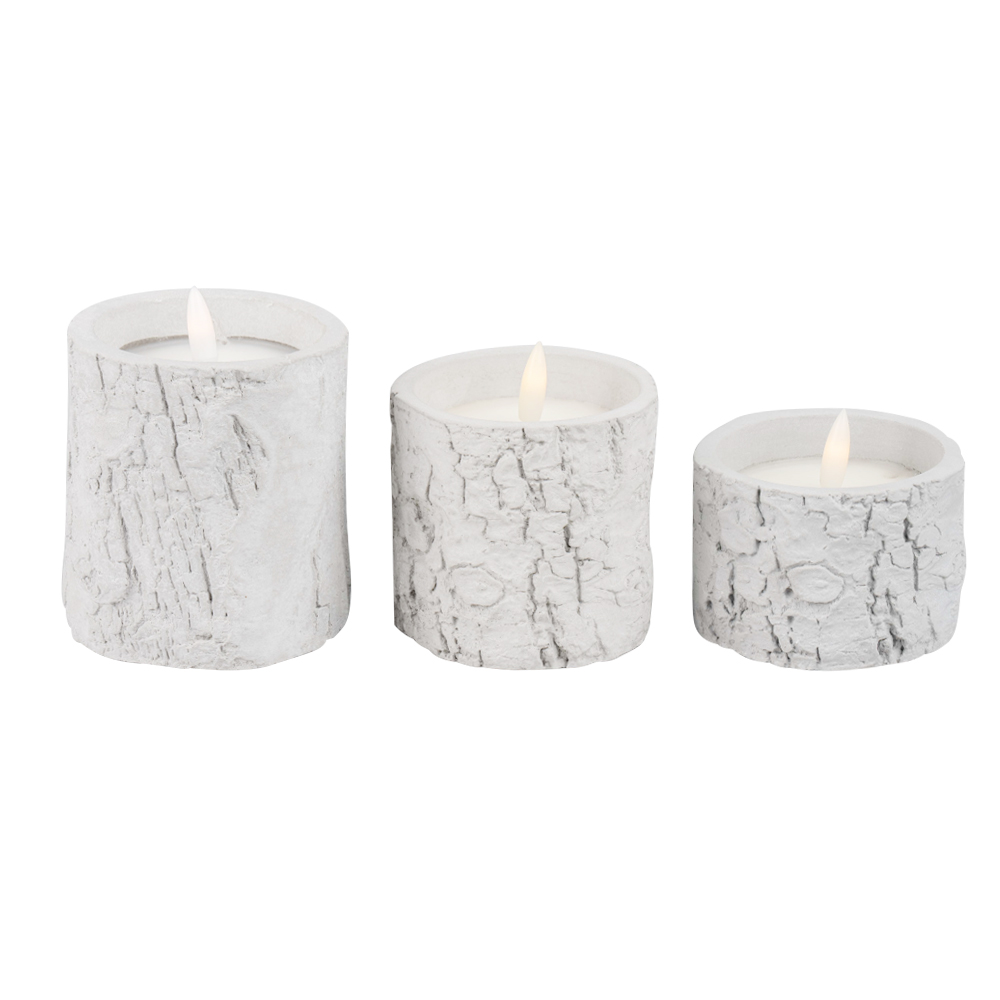 LED Flameless 3D Cement Real Wax Battery bediende kaars