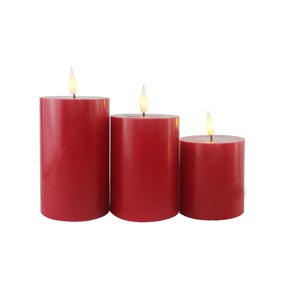 Ivory White 3d Wick Led Flameless Candle